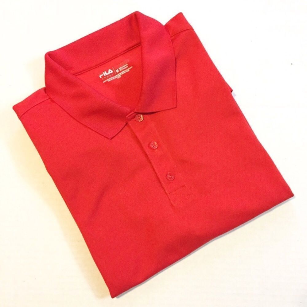 Fila Golf Polo Short Sleeve Shirt Red Men Medium